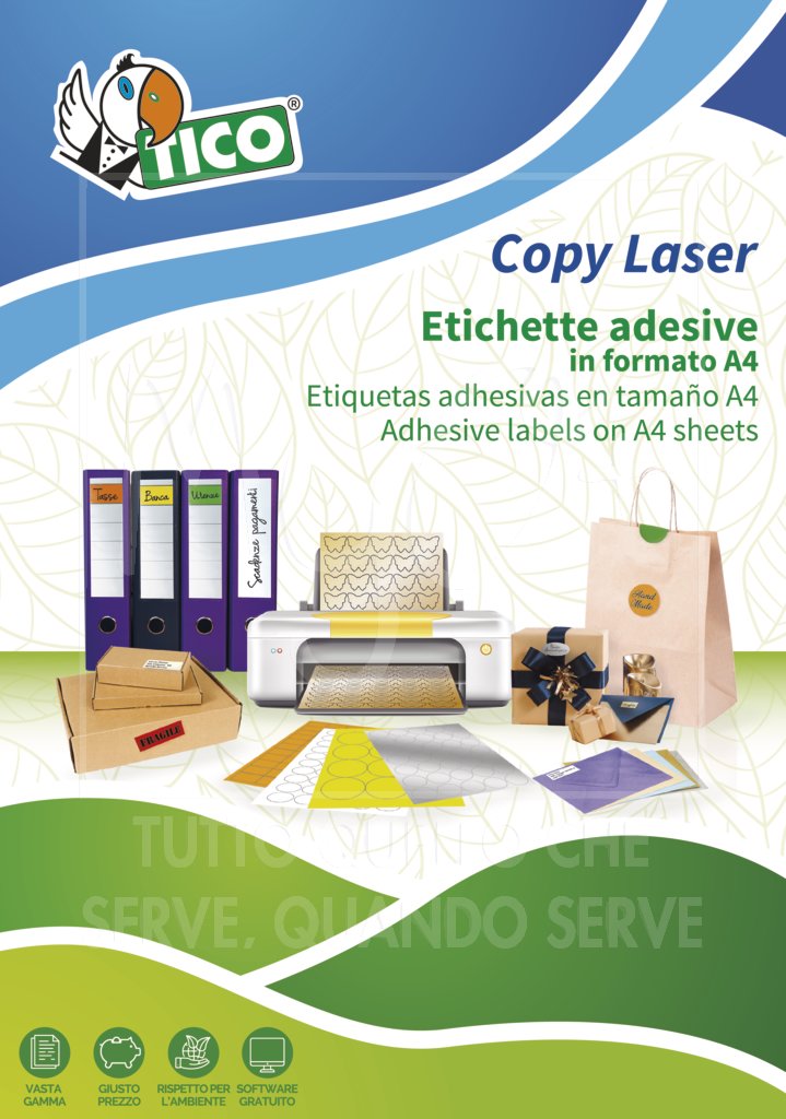 Copy Laser Etichette Autoadesive in Carta Bianca e Colorata Fluo