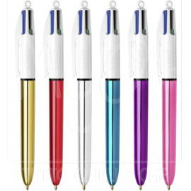 Penna Multifunzione a 4 Colori, Disponibile in Diverse Tipologie e Colorazioni, shine in 6 colori