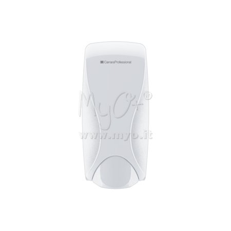 Dispenser Manuale per Sapone Liquido e Serbatoio Interno, in ABS, Colore Bianco Trasparente