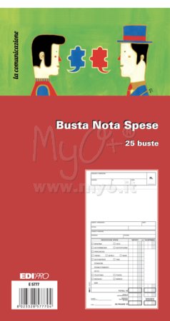 Blocco Note Spese a Busta, 15x28 Cm, 25 Buste