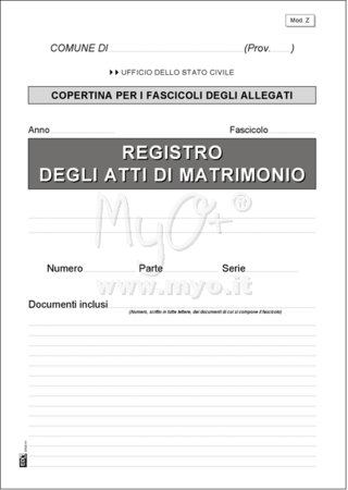 CONSERVAZIONE DEGLI ATTI DI MATRIMONIO - (CONF. DA 50 PZ.)
