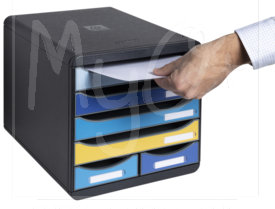 Cassettiera Big Box Maxi Bee Blue, 6 Cassetti, in Plastica Riciclata, 6