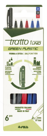 Penna Tratto 1 Green, Twist, a Sfera, Punta Media, Tratto 0,5 mm, Vari Confezionamenti