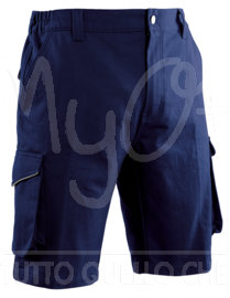 Bermuda Pantaloncino 100% Cotone Mod. Standard, Blu