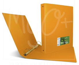 Portalistino Terra Formato A4 con Quattro Anelli Tondi di Diametro cm 3, Vari colori, arancione