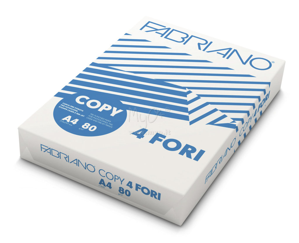 FABRIANO Copy 2 Performance Carta per fotocopie e stampanti A4, 80 g/m²,  Bianco (confezione 5 risme) - Carta Multiuso