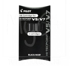 Cartucce di Ricarica,  Refill per Penna V5 /  V7 Hi-Tecpoint, nero