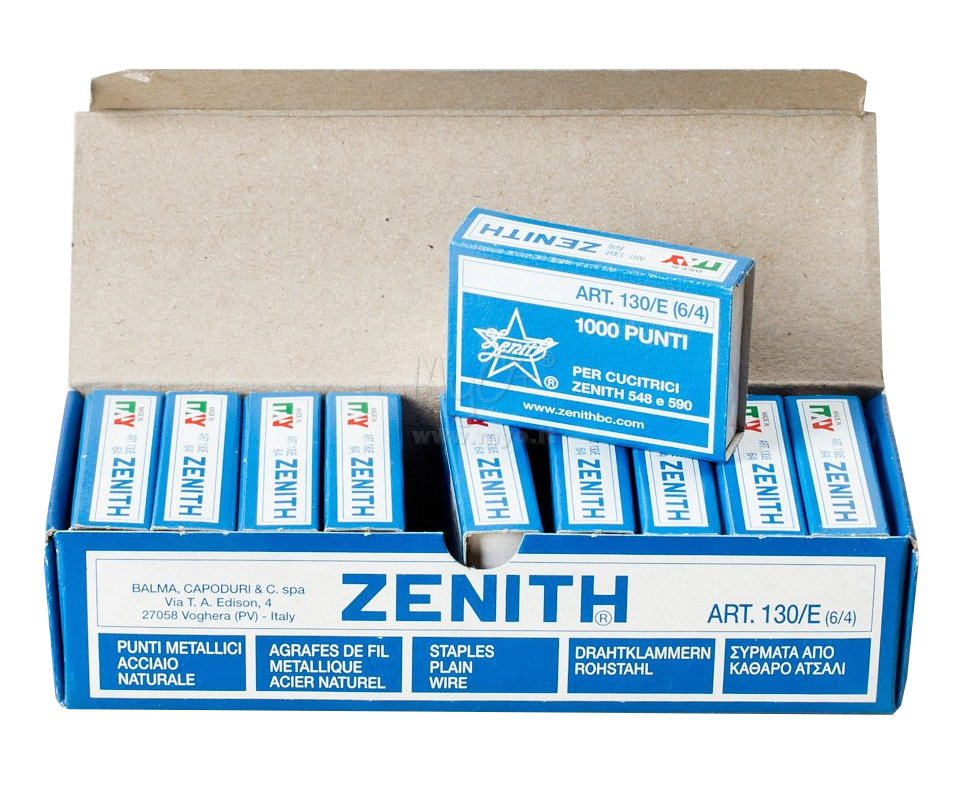 ZENITH - Punti Metallici Per Cucitrici Zenith 130/E - Confezione Da 10000  Punti